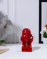 Alamkari India resin Hear No Evil Red Face Bookend